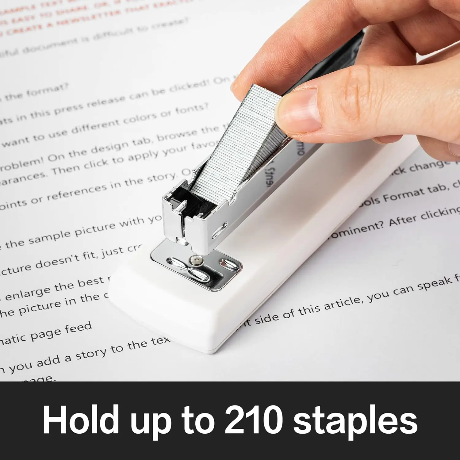 Deli Stapler, Desktop Stapler, Office Stapler, 25 Sheet Capacity, Includes 1000 Staples and Staple Remover, White - Image 6