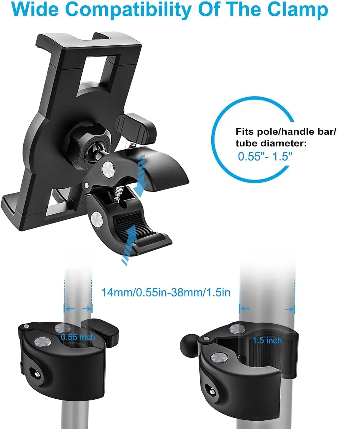 woleyi Tablet Mic Stand Holder, Microphone Music Stands Phone & Tablet Mount with Ultra Stable C-Clamp for iPad Pro 9.7, 11, 12.9 / Air/Mini, Galaxy Tabs, iPhone, More 4-13" Smartphones and Tablets - Image 5