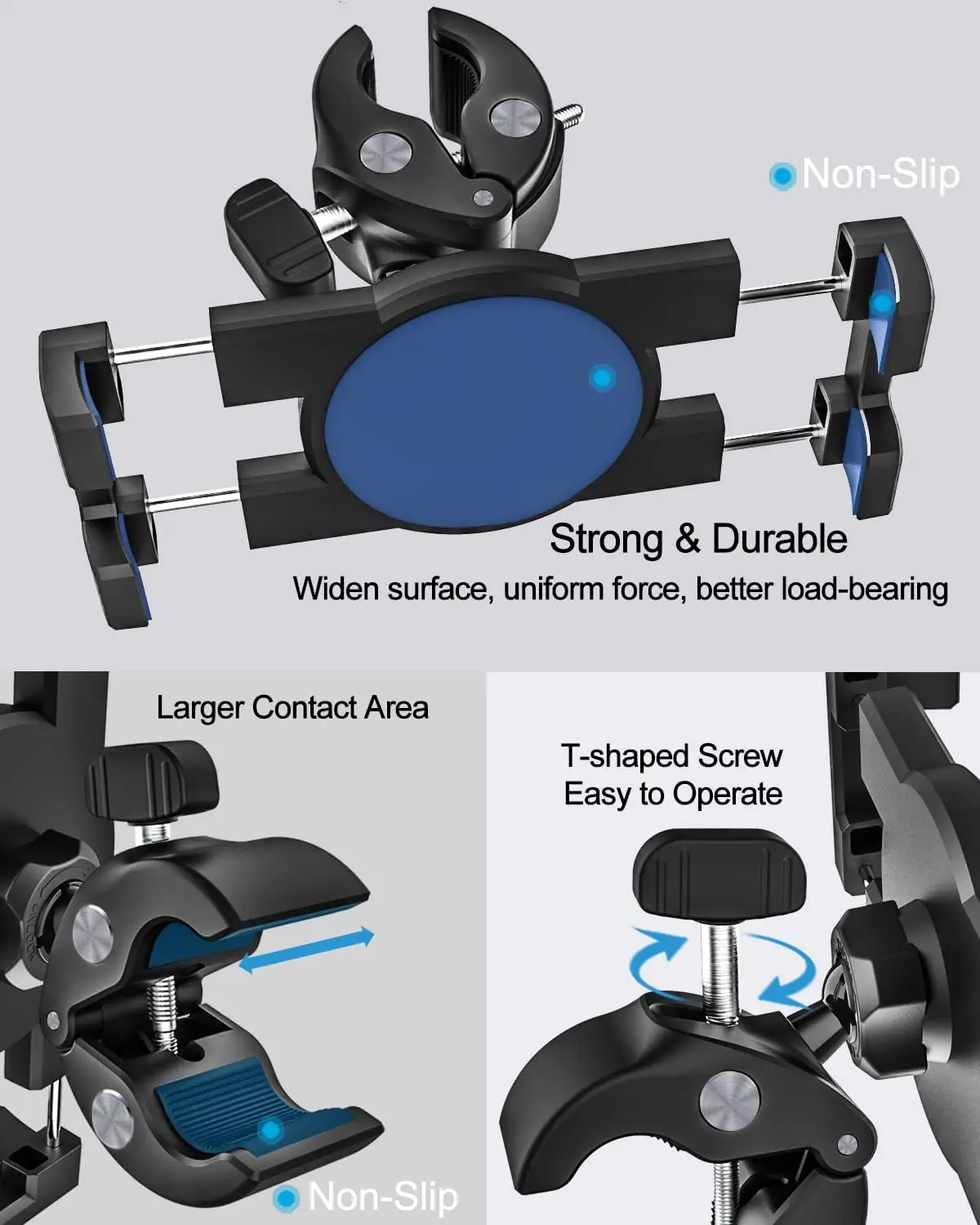 woleyi Tablet Mic Stand Holder, Microphone Music Stands Phone & Tablet Mount with Ultra Stable C-Clamp for iPad Pro 9.7, 11, 12.9 / Air/Mini, Galaxy Tabs, iPhone, More 4-13" Smartphones and Tablets - Image 2