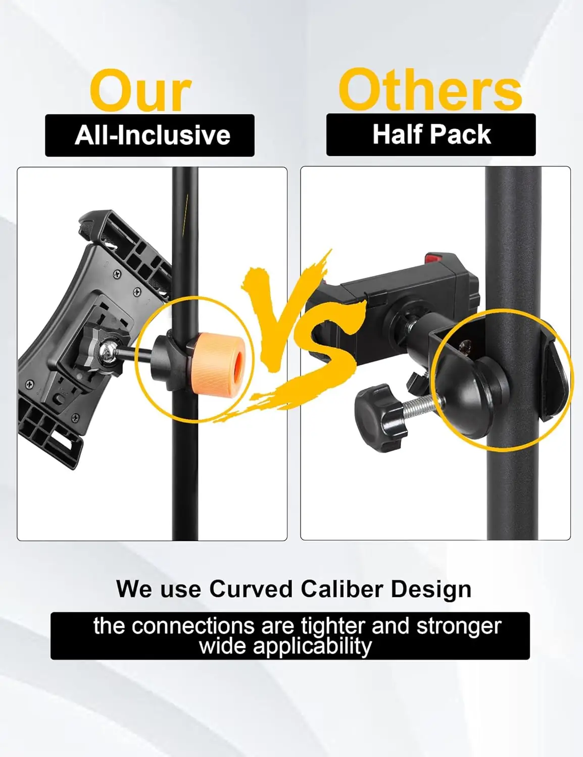 Mr.Power Tablet/Phone Mount Holder for Microphone Music Stand, Fits Devices from Screen Size 4.7 to 11 in, Compatible with iPhone, Compatible with iPad Pro Air Mini, Compatible with Samsung Tab etc - Image 6