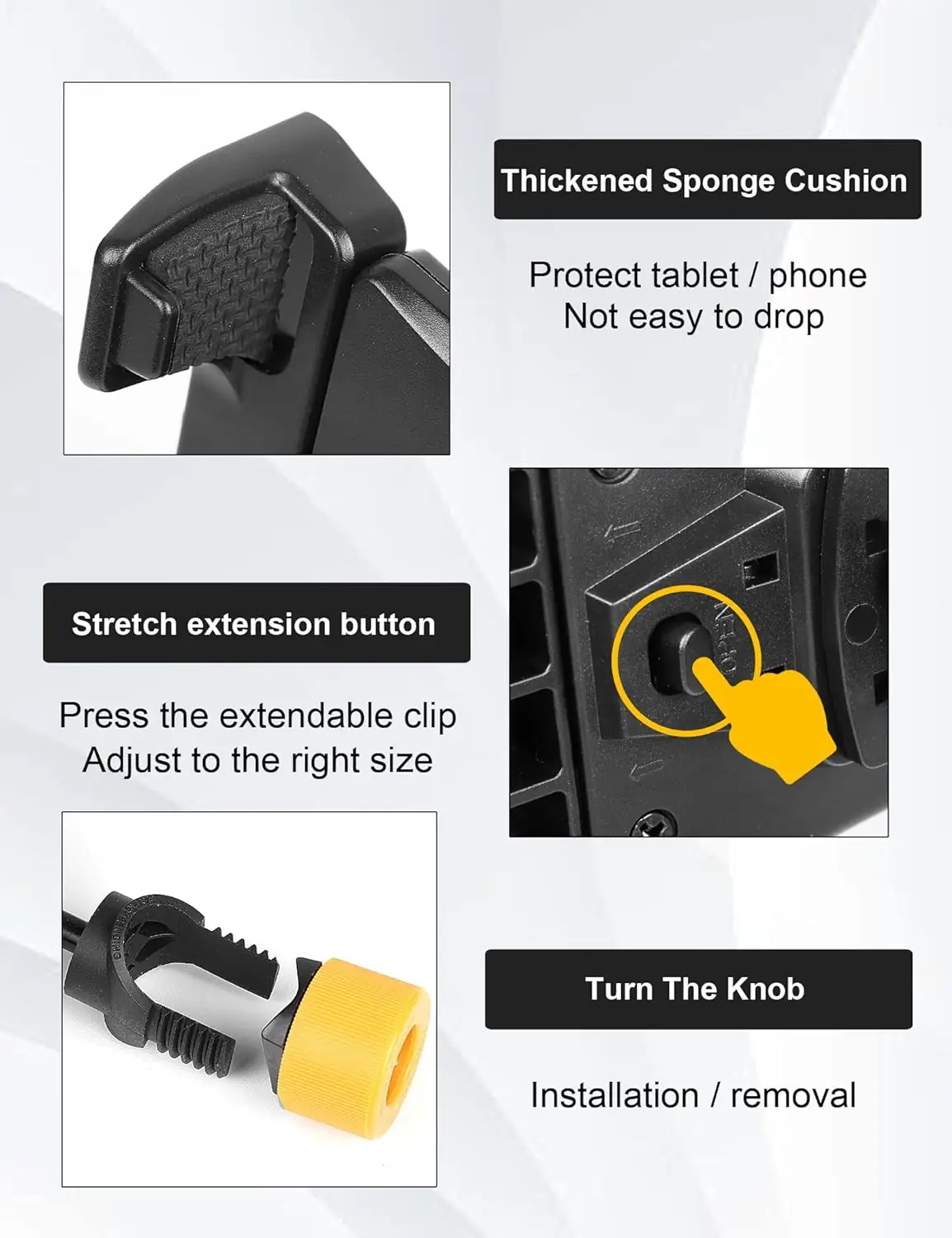 Mr.Power Tablet/Phone Mount Holder for Microphone Music Stand, Fits Devices from Screen Size 4.7 to 11 in, Compatible with iPhone, Compatible with iPad Pro Air Mini, Compatible with Samsung Tab etc - Image 5